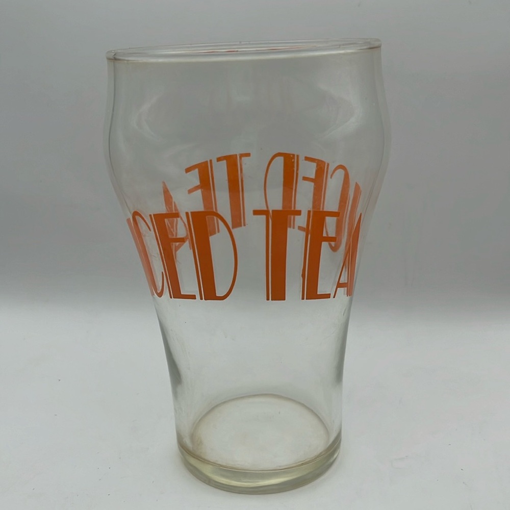 BIG iced tea 70s groovy wide mouth glass!